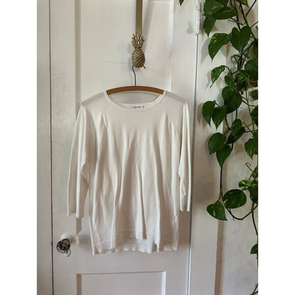 Calvin Klein women’s size medium white sweat sweater - Picture 1 of 10